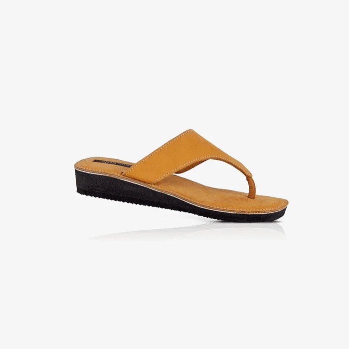  Image of handmade leather slides produced by Australian brand Miriam Bella