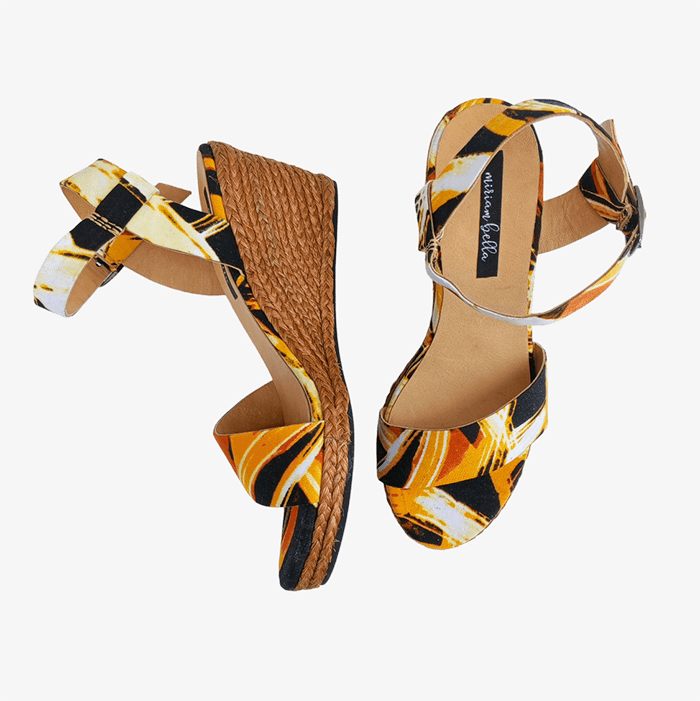 The Gaia Open Toe Printed Wedge Sandals | Limited Edition