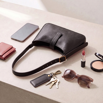 The Zuri Black Leather Mini Shoulder Bag